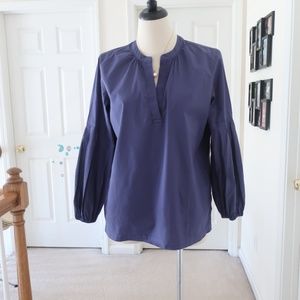 NWT Lou & Grey Blue Peasant Sleeve Popover